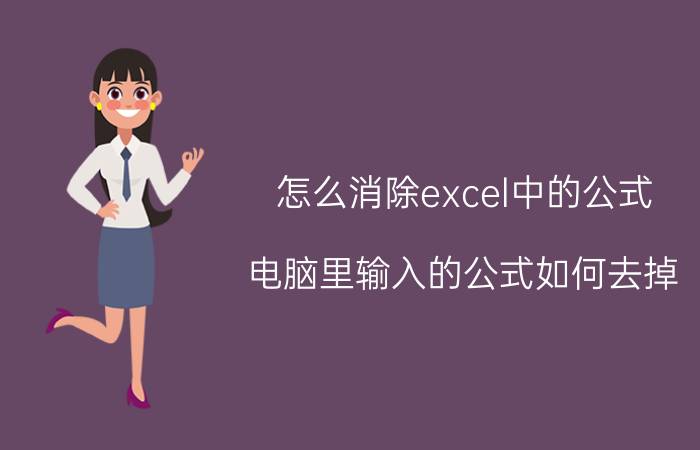 怎么消除excel中的公式 电脑里输入的公式如何去掉？